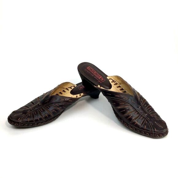 PIKOLINOS Women's Size 36 Leather Slip On Mule Shoes Bariloche Style - Picture 4 of 7